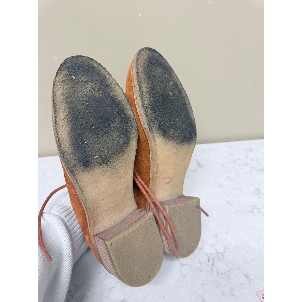 Clarks Originals Womens Rust Brown Suede Lace Up Desert Boots Block Heel Size 9 - Picture 3 of 7